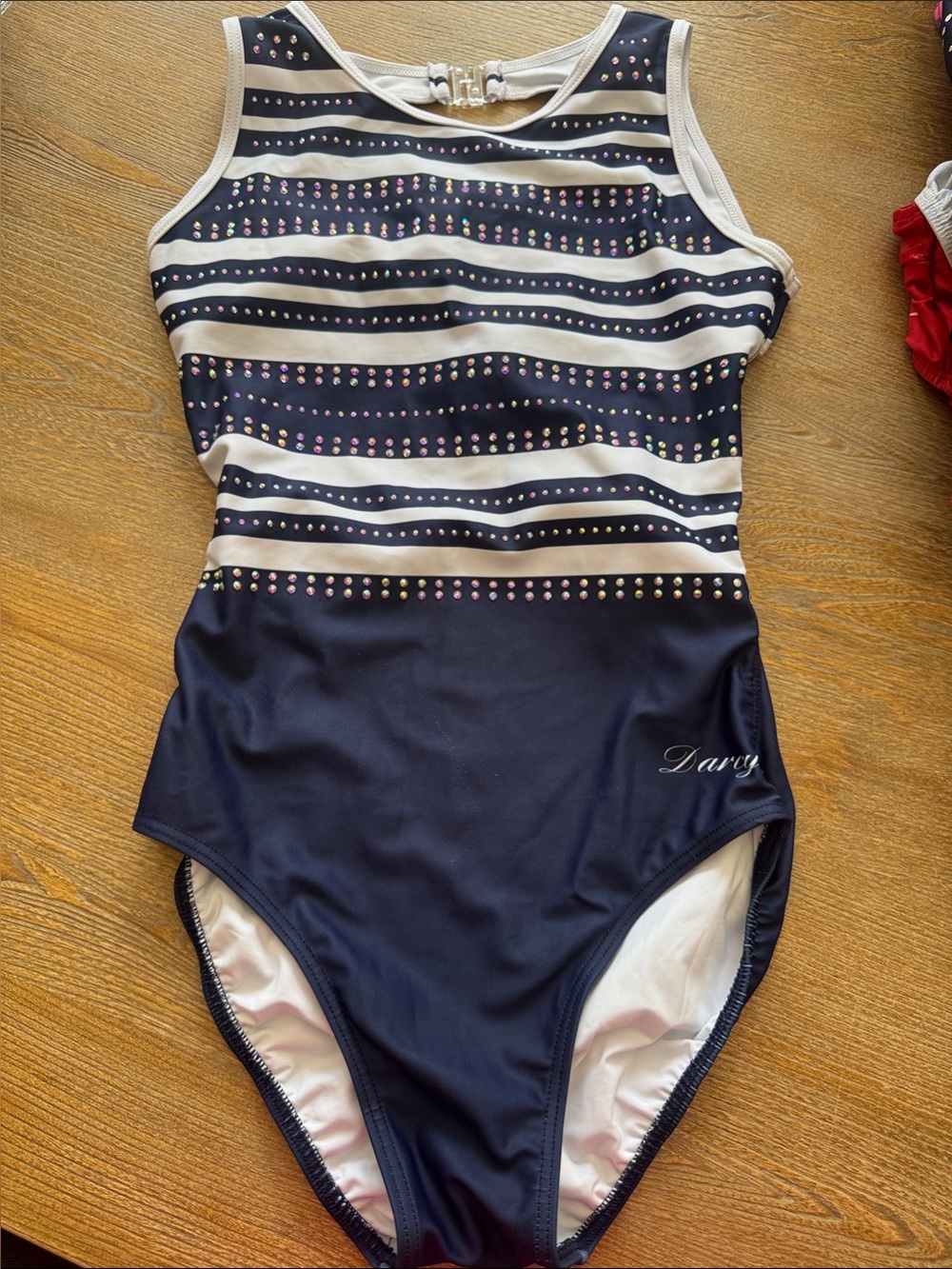 DARCY AM Navy and White Striped Leo